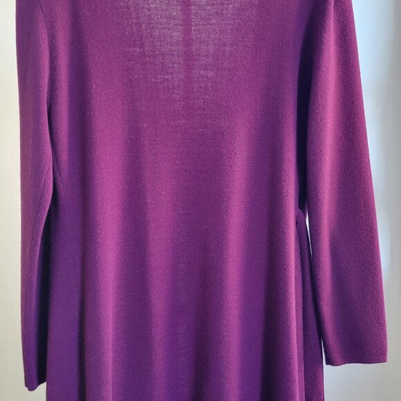 Rosanna Long Open Front Belted Purple Duster/Cardigan (Size: L) - Picture 5 of 14